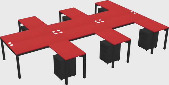 Shared l-shaped desk