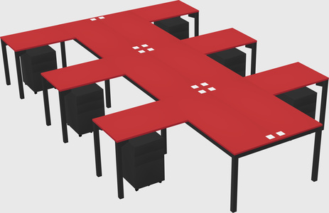 Shared l-shaped desk