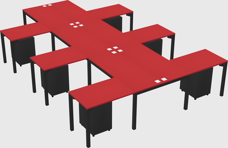 Shared l-shaped desk