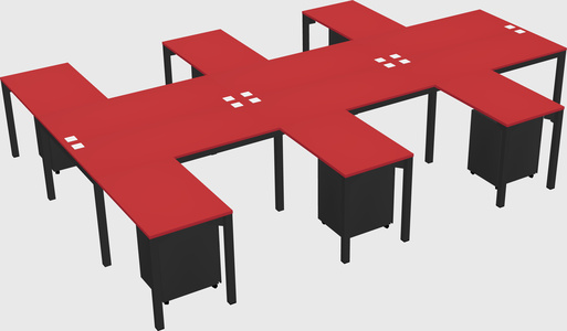 Shared l-shaped desk