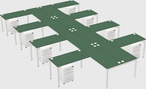 Shared l-shaped desk