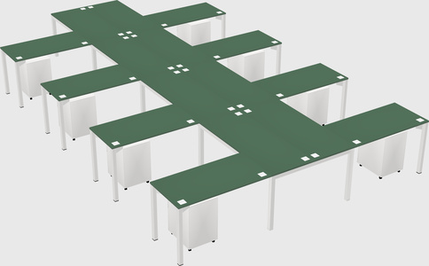 Shared l-shaped desk