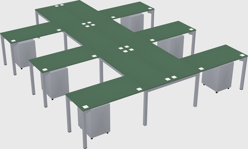 Shared l-shaped desk