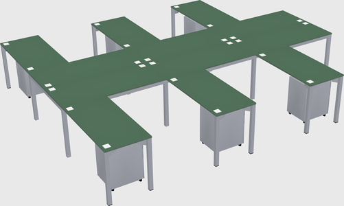 Shared l-shaped desk