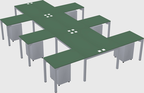 Shared l-shaped desk