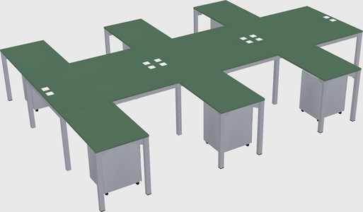 Shared l-shaped desk