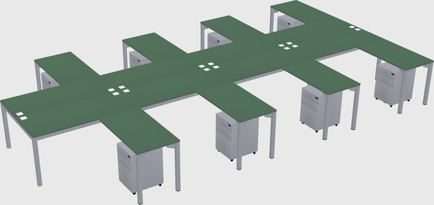 Shared l-shaped desk