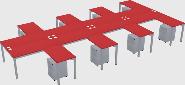 Shared l-shaped desk