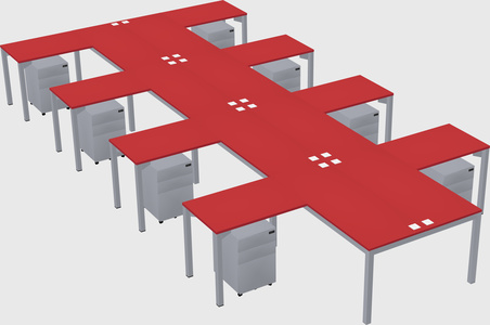 Shared l-shaped desk
