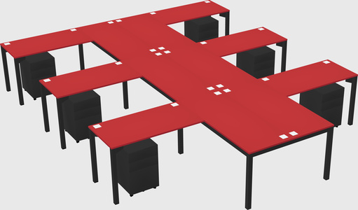 Shared l-shaped desk