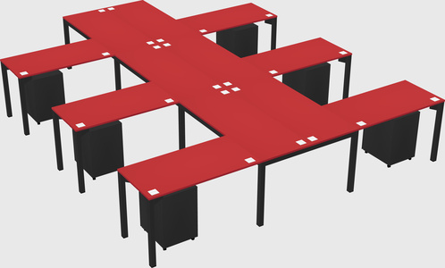 Shared l-shaped desk