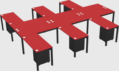 Shared l-shaped desk