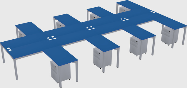 Shared l-shaped desk