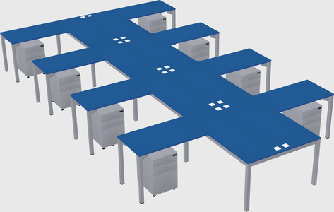 Shared l-shaped desk