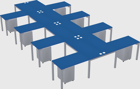 Shared l-shaped desk