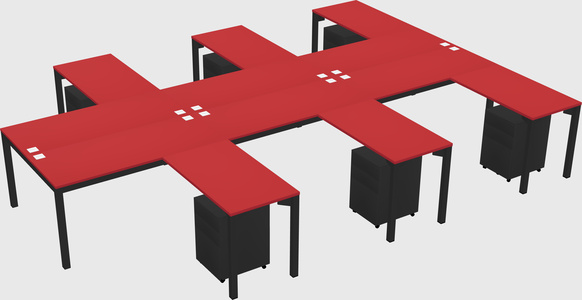 Shared l-shaped desk
