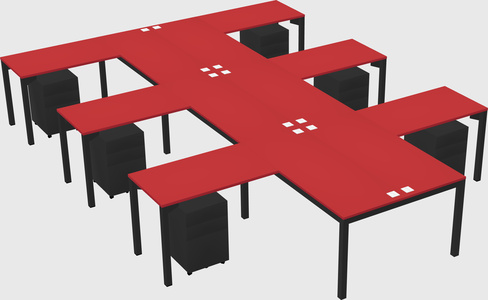 Shared l-shaped desk