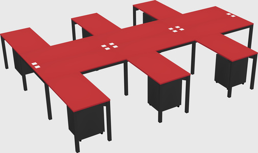 Shared l-shaped desk