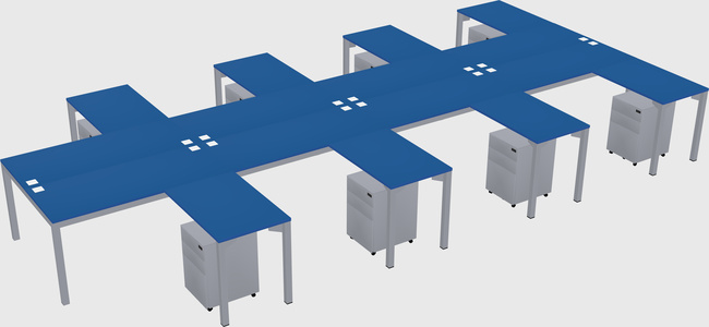Shared l-shaped desk