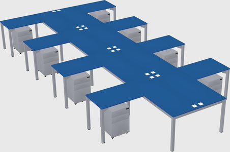 Shared l-shaped desk
