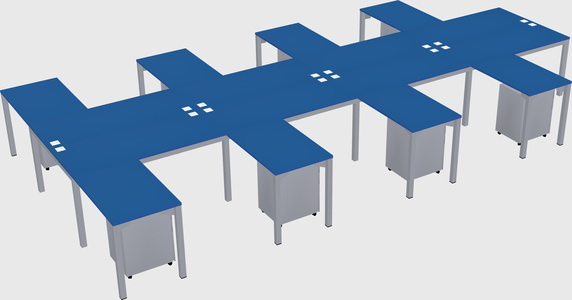Shared l-shaped desk