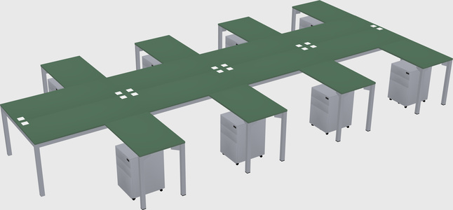 Shared l-shaped desk
