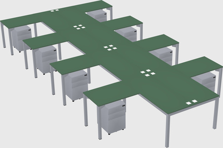 Shared l-shaped desk