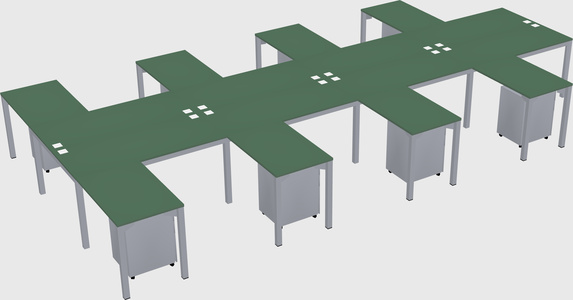 Shared l-shaped desk