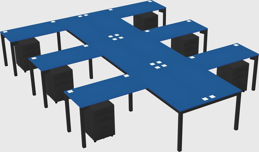 Shared l-shaped desk
