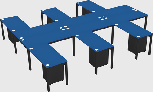 Shared l-shaped desk