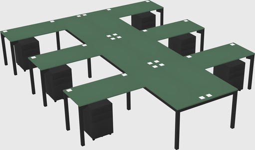 Shared l-shaped desk