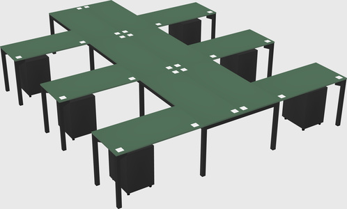 Shared l-shaped desk