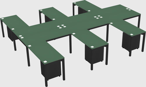 Shared l-shaped desk