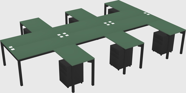 Shared l-shaped desk