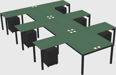 Shared l-shaped desk