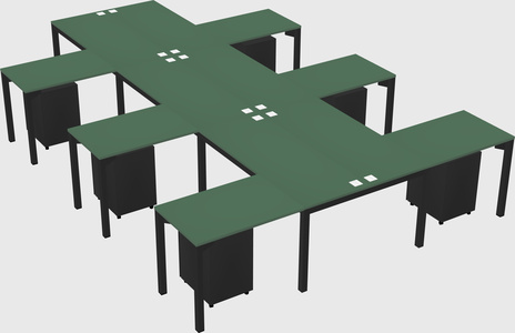 Shared l-shaped desk