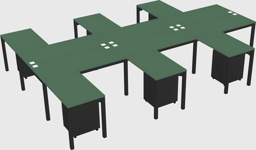 Shared l-shaped desk