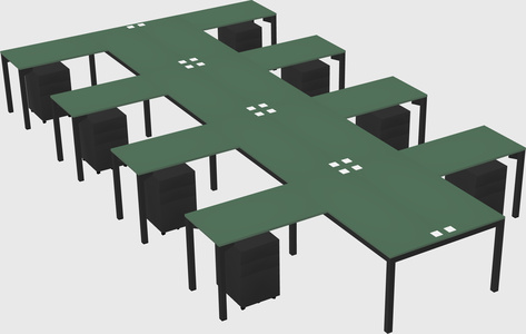 Shared l-shaped desk