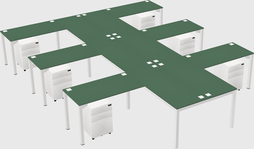 Shared l-shaped desk
