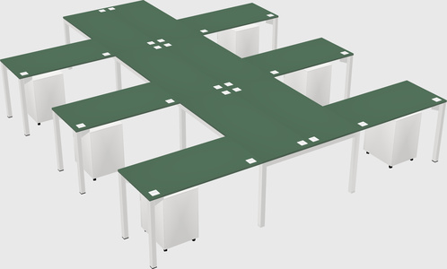 Shared l-shaped desk