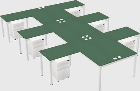 Shared l-shaped desk