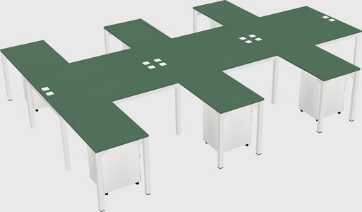 Shared l-shaped desk