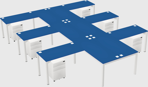 Shared l-shaped desk