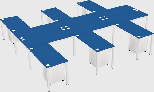 Shared l-shaped desk