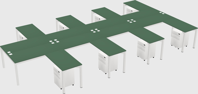 Shared l-shaped desk