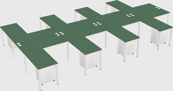 Shared l-shaped desk
