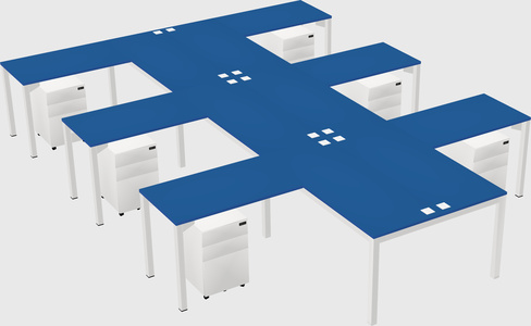 Shared l-shaped desk