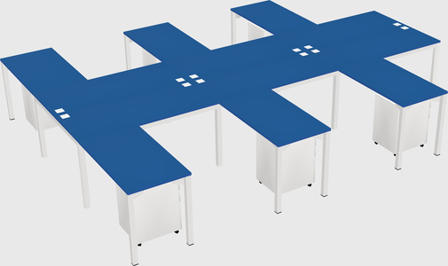 Shared l-shaped desk