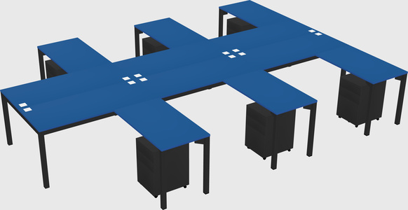 Shared l-shaped desk
