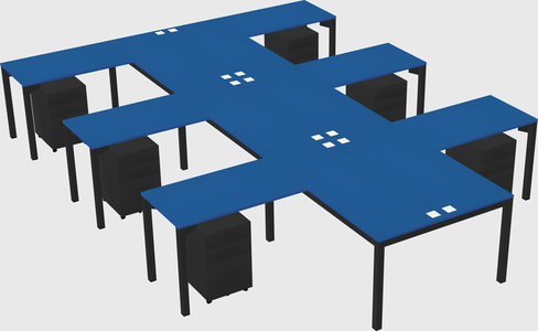 Shared l-shaped desk